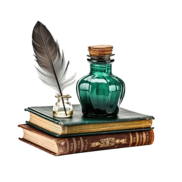 Eski bir kitap ve mürekkepli kalem